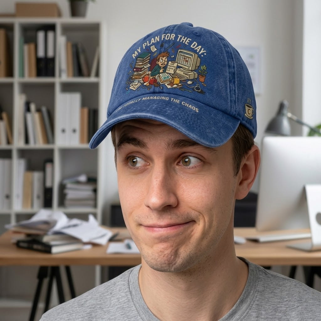 My Plan For The Day: Managing Chaos Vintage Washed Cotton Baseball Cap