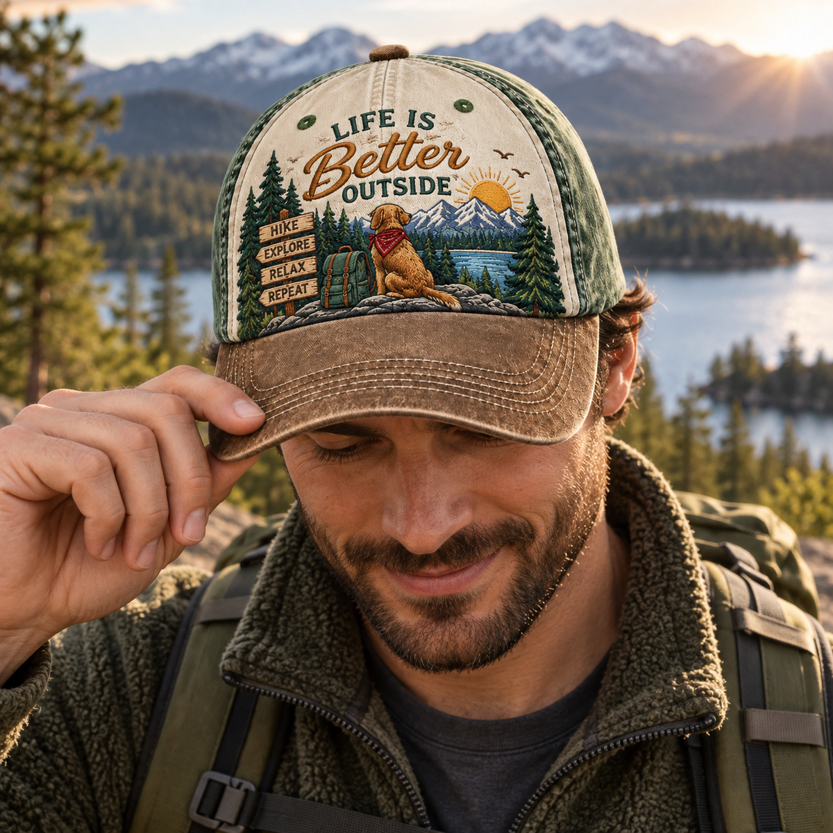 Life Is Better Outside Embroidered Adventure Baseball Cap – Outdoor Hiking & Nature Hat