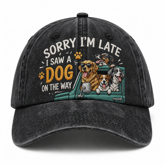 Dog Lover Humor Embroidered Vintage Baseball Cap – Funny Pet Owner Hat for Everyday Adventures