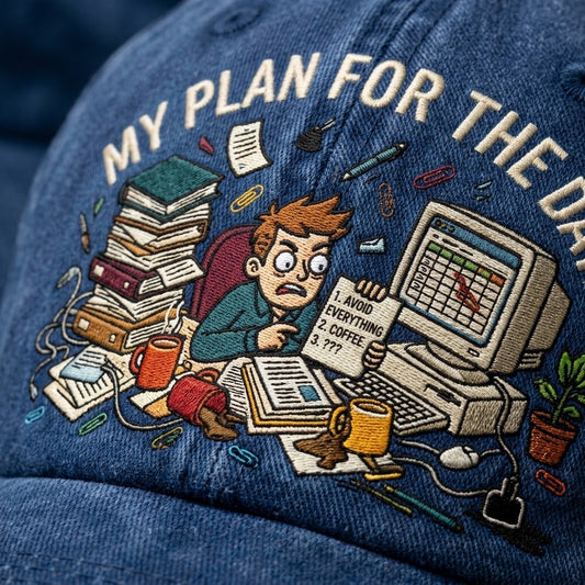 My Plan For The Day: Managing Chaos Vintage Washed Cotton Baseball Cap