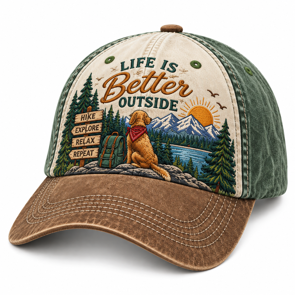 Life Is Better Outside Embroidered Adventure Baseball Cap – Outdoor Hiking & Nature Hat