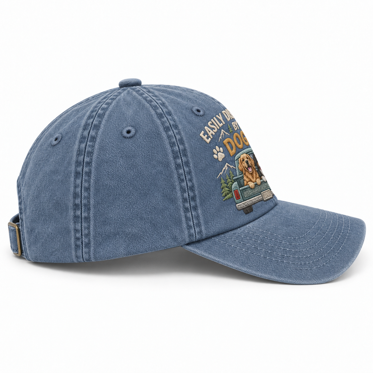 Easily Distracted By Dogs Embroidered Vintage Baseball Cap