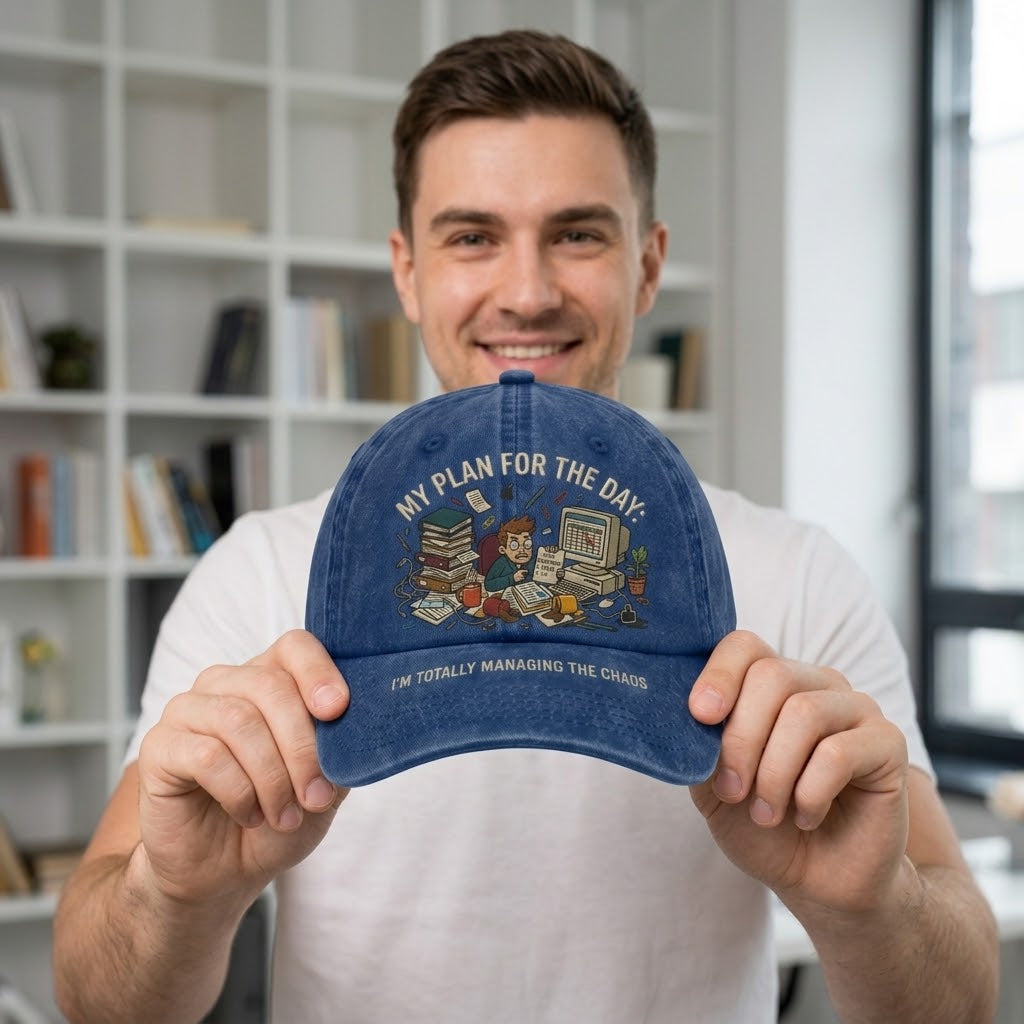 My Plan For The Day: Managing Chaos Vintage Washed Cotton Baseball Cap