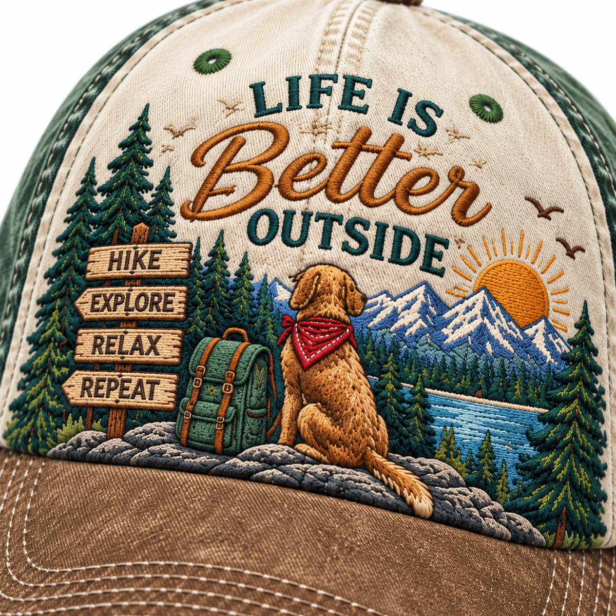 Life Is Better Outside Embroidered Adventure Baseball Cap – Outdoor Hiking & Nature Hat