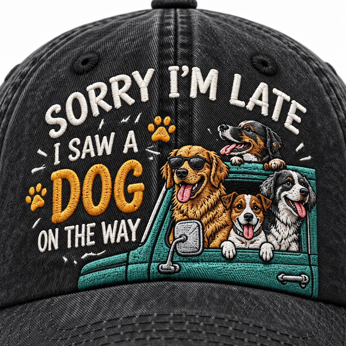 Dog Lover Humor Embroidered Vintage Baseball Cap – Funny Pet Owner Hat for Everyday Adventures
