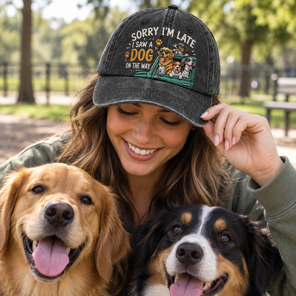 Dog Lover Humor Embroidered Vintage Baseball Cap – Funny Pet Owner Hat for Everyday Adventures